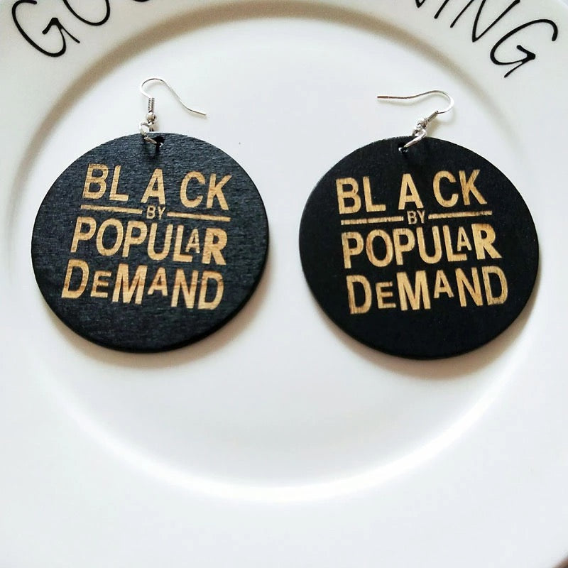 Black By Popular Demand Wooden Earrings