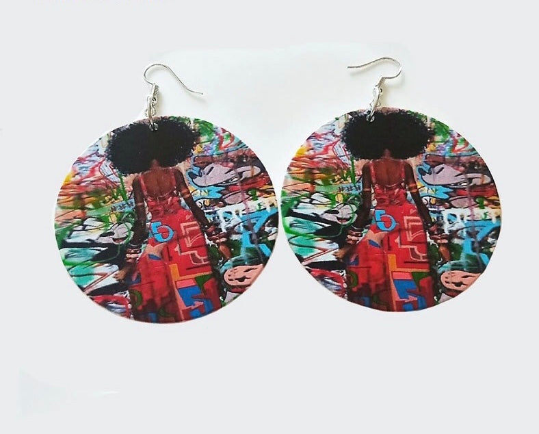 Black Beauty Wooden Earrings