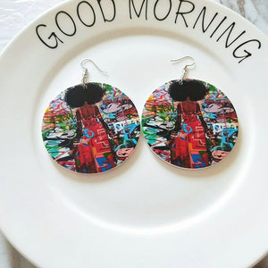 Black Beauty Wooden Earrings