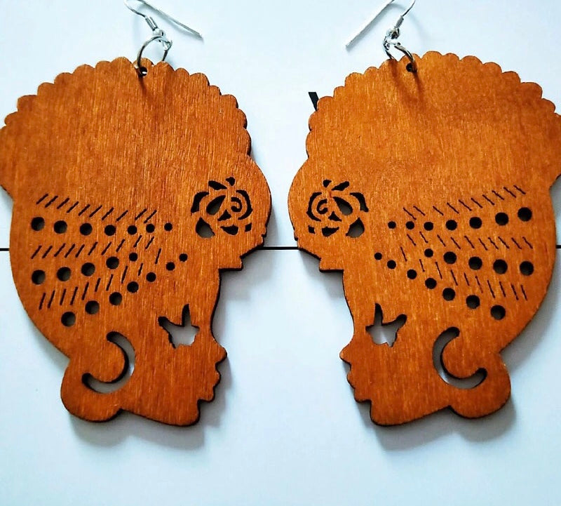 Around The Way Girl Wooden Earrings