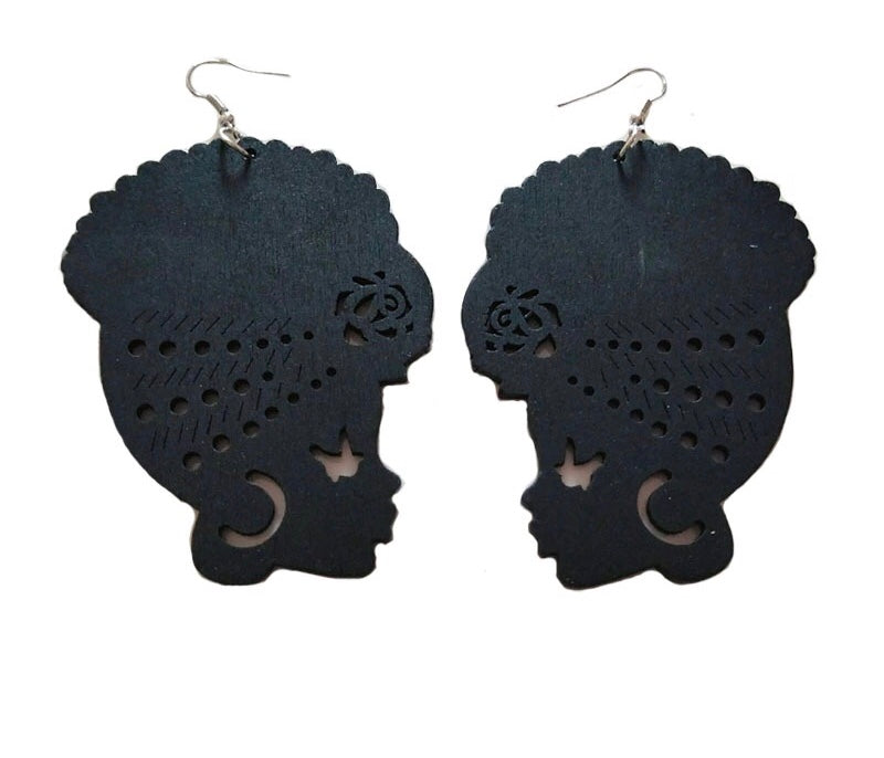 Around The Way Girl Wooden Earrings