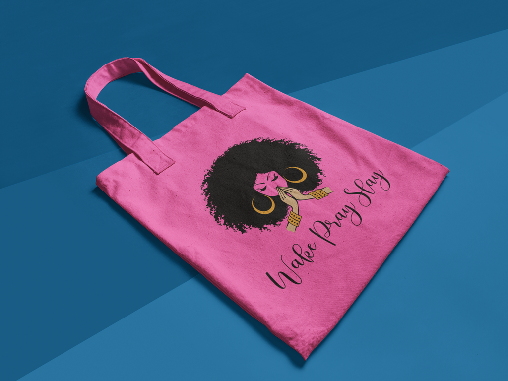 Wake Pray Slay Tote Bag